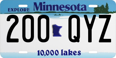 MN license plate 200QYZ