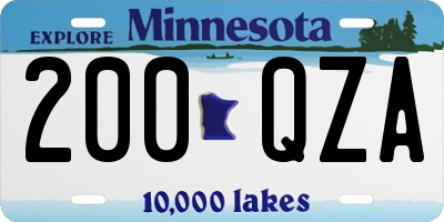 MN license plate 200QZA