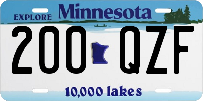 MN license plate 200QZF