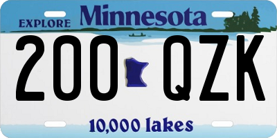 MN license plate 200QZK