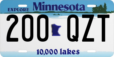 MN license plate 200QZT