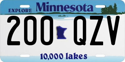 MN license plate 200QZV
