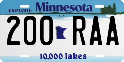 MN license plate 200RAA