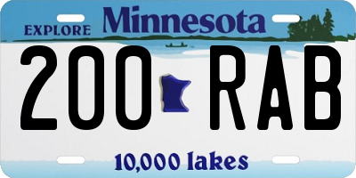 MN license plate 200RAB