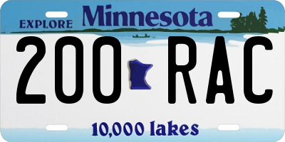 MN license plate 200RAC