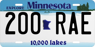 MN license plate 200RAE