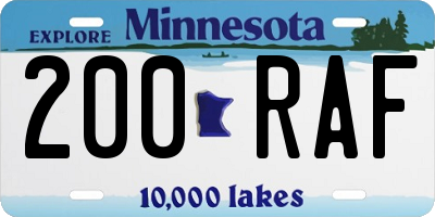 MN license plate 200RAF