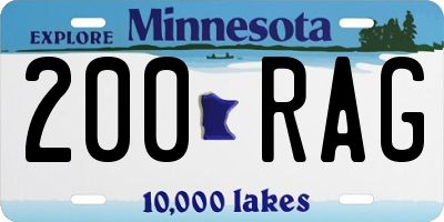 MN license plate 200RAG