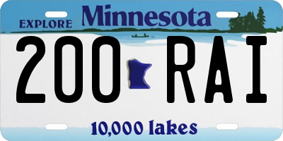 MN license plate 200RAI