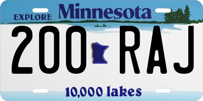MN license plate 200RAJ
