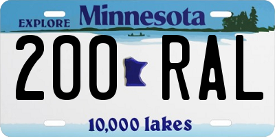 MN license plate 200RAL
