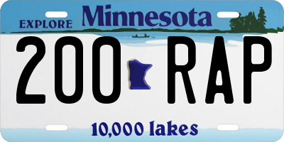 MN license plate 200RAP
