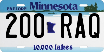 MN license plate 200RAQ