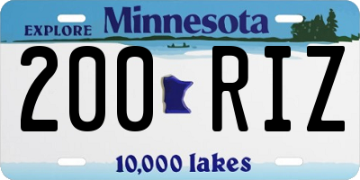 MN license plate 200RIZ
