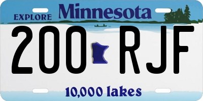 MN license plate 200RJF