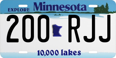 MN license plate 200RJJ