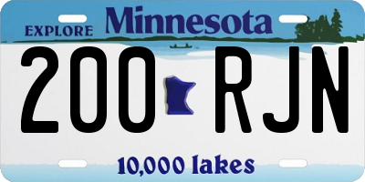 MN license plate 200RJN