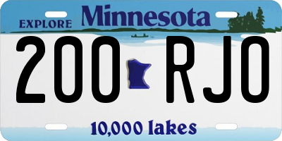 MN license plate 200RJO