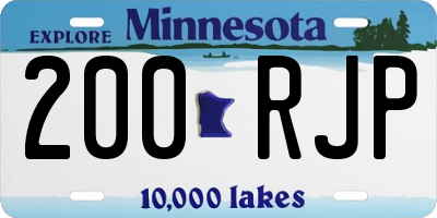MN license plate 200RJP