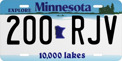 MN license plate 200RJV