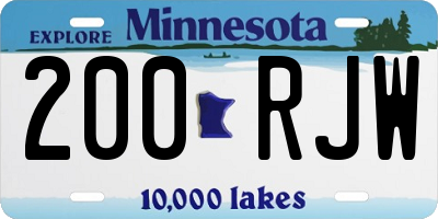 MN license plate 200RJW