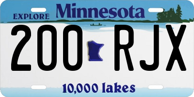 MN license plate 200RJX