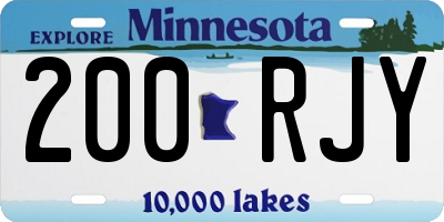 MN license plate 200RJY