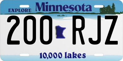 MN license plate 200RJZ
