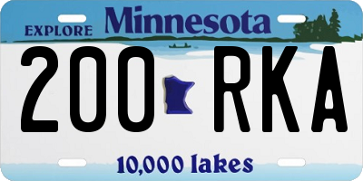 MN license plate 200RKA