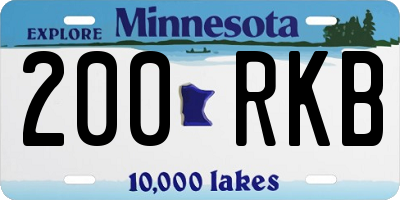 MN license plate 200RKB