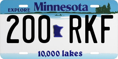 MN license plate 200RKF