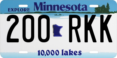 MN license plate 200RKK