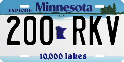 MN license plate 200RKV