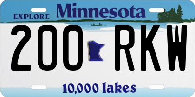 MN license plate 200RKW
