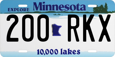 MN license plate 200RKX