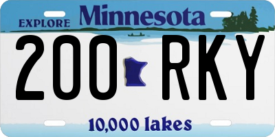 MN license plate 200RKY