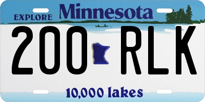 MN license plate 200RLK