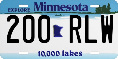 MN license plate 200RLW