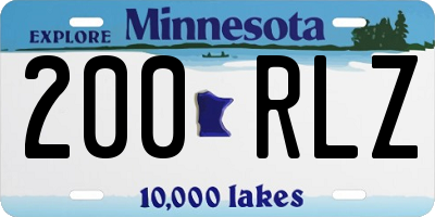 MN license plate 200RLZ