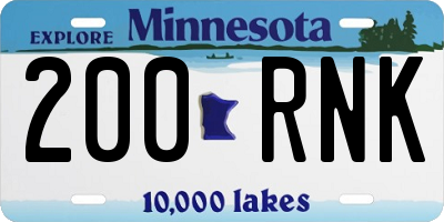 MN license plate 200RNK