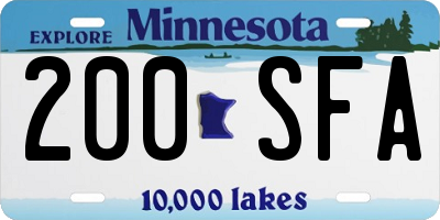MN license plate 200SFA