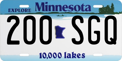 MN license plate 200SGQ