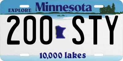 MN license plate 200STY