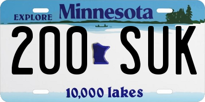 MN license plate 200SUK