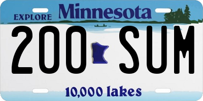 MN license plate 200SUM