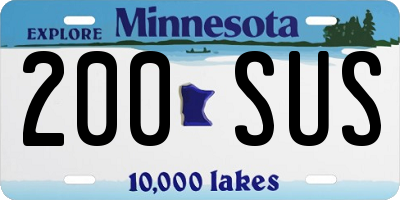 MN license plate 200SUS