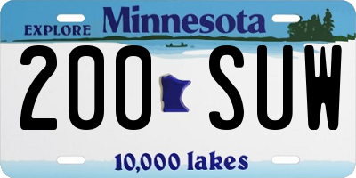 MN license plate 200SUW