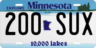 MN license plate 200SUX
