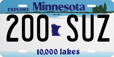 MN license plate 200SUZ