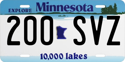 MN license plate 200SVZ